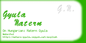 gyula matern business card